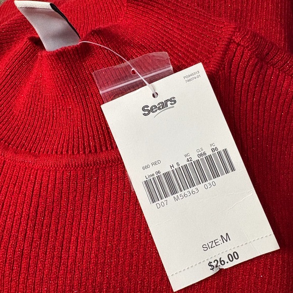Vintage Sears red holiday top with tag - Picture 1 of 4